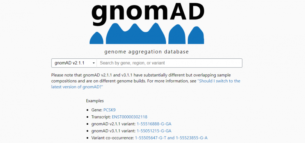 bancos de dados genéticos: gnomad